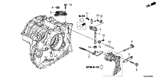 2020 Honda Fit AT Control Shaft Diagram