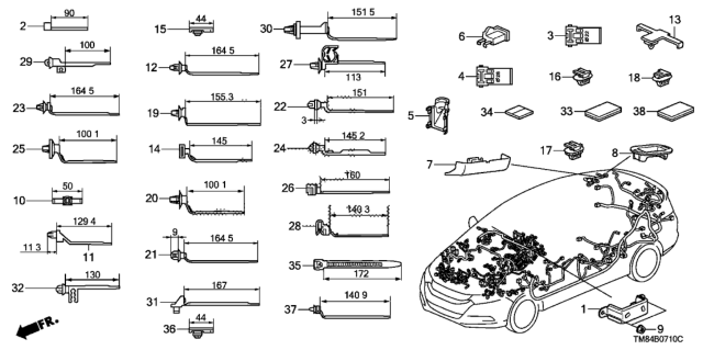 2014 Honda Insight Bracket, Harness Clamp (LH) Diagram for 32101-TM8-A00