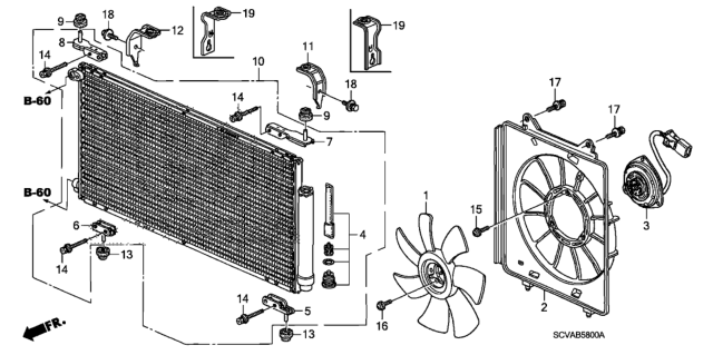 2007 Honda Element Sub Shroud Diagram for 38615-PZD-A11