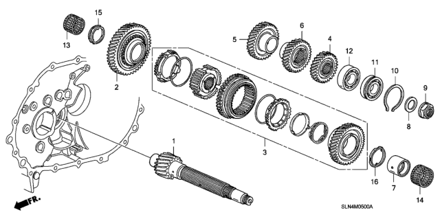 2007 Honda Fit 5 Door BASE KA 5MT MT Countershaft Diagram