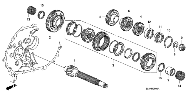 2008 Honda Fit MT Countershaft Diagram