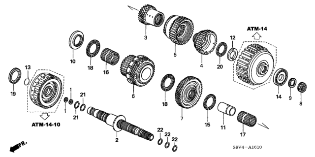 2006 Honda Pilot 5 Door LX (2WD) KA 5AT AT Secondary Shaft Diagram