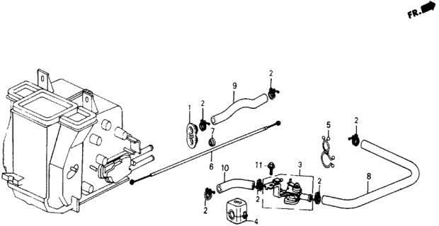1984 Honda Civic 5 Door DX KA 5MT Water Valve - Hose Diagram