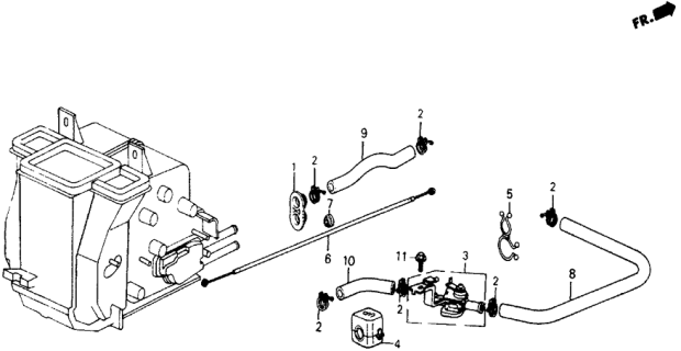 1986 Honda Civic Water Valve - Hose Diagram