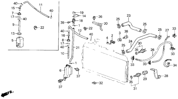 1987 Honda Civic Rubber, Radiator Mounting Diagram for 19021-PE0-020