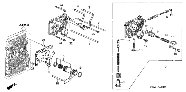 2002 Honda CR-V AT Regulator Body Diagram