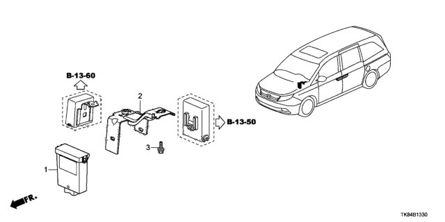 2011 Honda Odyssey Bracket Assy., Tpms Receiver Diagram for 39351-TK8-A00