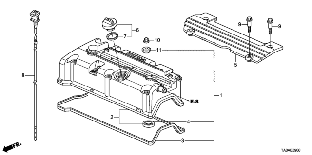 2012 Honda Accord Cylinder Head Cover (L4) Diagram