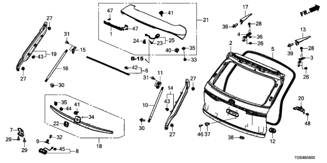 2020 Honda Passport LIGHT, H/M STOP Diagram for 34270-TGS-A01