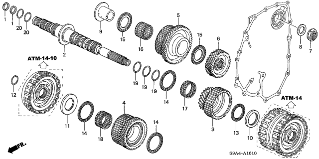 2005 Honda CR-V AT Secondary Shaft (5AT) Diagram