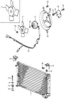 1985 Honda Accord Sub-Wire, Condenser Fan Diagram for 38711-SA5-670