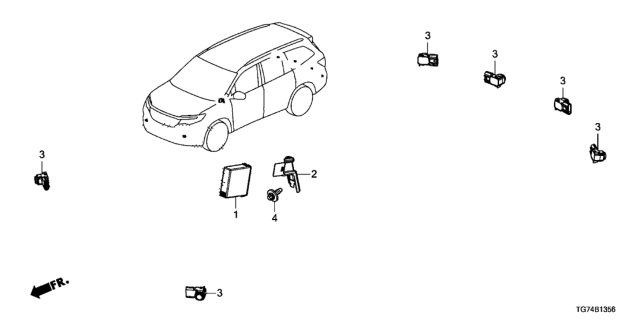 2021 Honda Pilot Parking Sensor Diagram