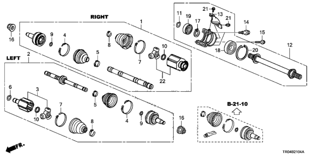 2012 Honda Civic Driveshaft - Half Shaft (2.4L) Diagram