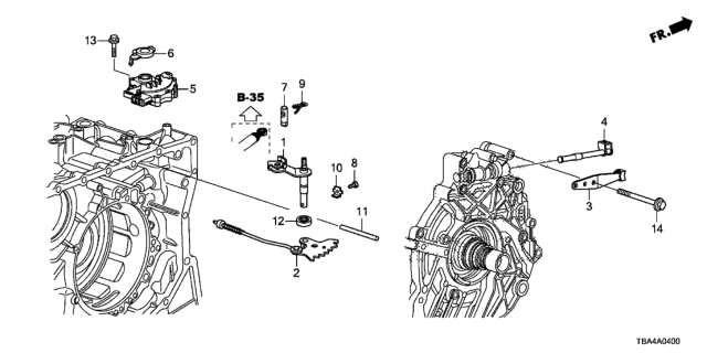 2016 Honda Civic 4 Door TOUR KA CVT AT Control Shaft - Position Sensor Diagram