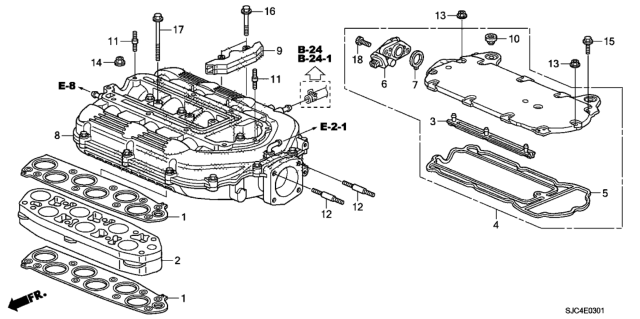 2010 Honda Ridgeline Manifold, Intake Diagram for 17160-RN0-A00