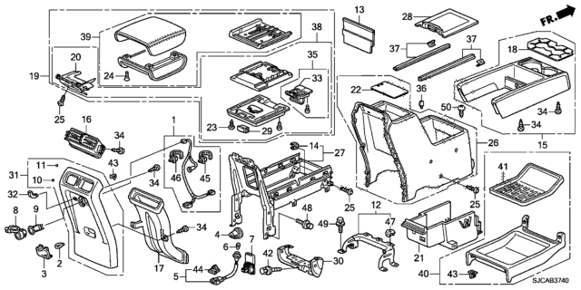2014 Honda Ridgeline Console Diagram
