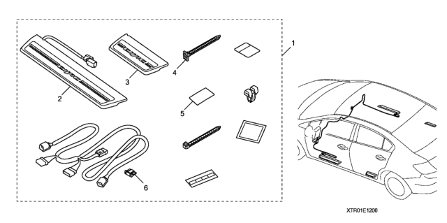 2014 Honda Civic TRM DR SIL ILL Diagram for 08E12-TR0-111