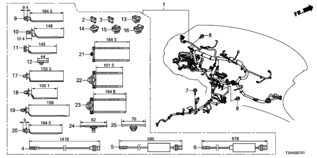 2017 Honda Accord Wire Harness, Instrument Diagram for 32117-T2F-A10