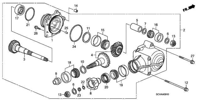 2009 Honda Element AT Transfer Diagram