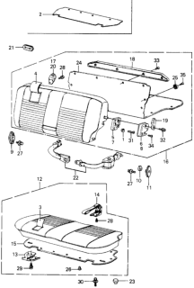 1983 Honda Civic Cover, R. RR. Seat Lock Diagram for 78156-SA2-003