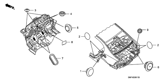 2011 Honda Civic Grommet (Rear) Diagram