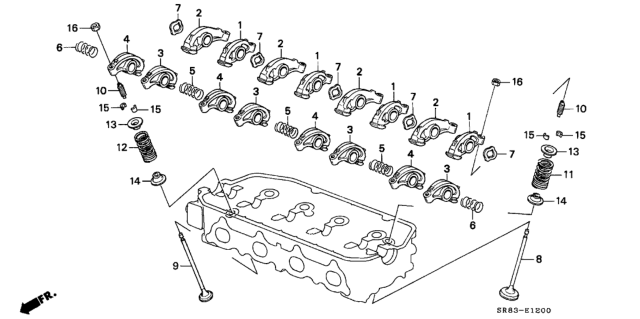 1995 Honda Civic Valve - Rocker Arm Diagram