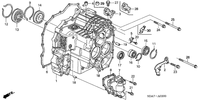 2003 Honda Accord Hanger B, Transmission Diagram for 21232-RCL-000