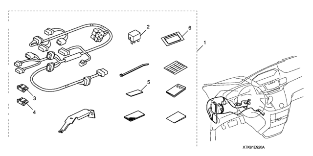 2015 Honda Odyssey 5 Door EXL (LEATHER/RES) KA 6AT Remote Engine Starter (Attachment) Diagram