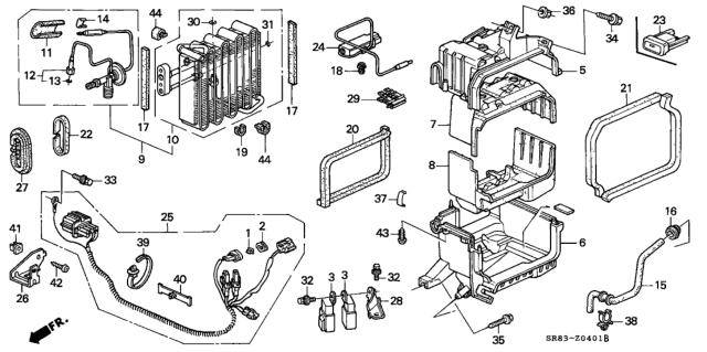 1995 Honda Civic A/C Unit Diagram