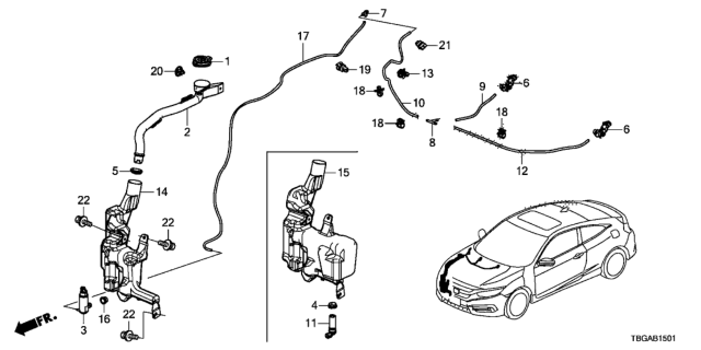 2020 Honda Civic Windshield Washer Diagram