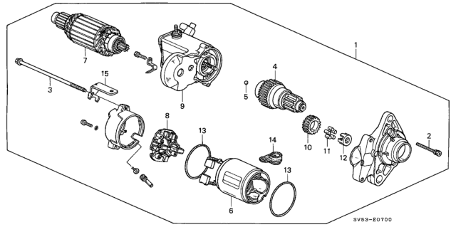 1997 Honda Accord Starter Motor (Denso) Diagram