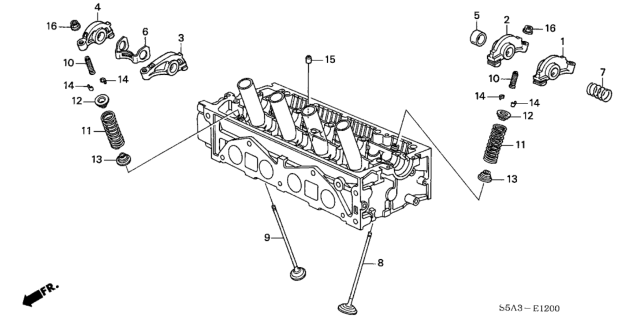 2001 Honda Civic Valve - Rocker Arm (SOHC) Diagram