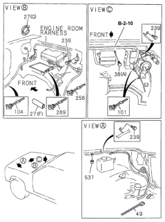 1994 Honda Passport Wiring Harness Clips (Engine Room) Diagram