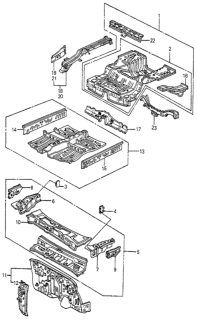 1983 Honda Accord Member, L. Dashboard (Upper) Diagram for 60626-SA5-300ZZ