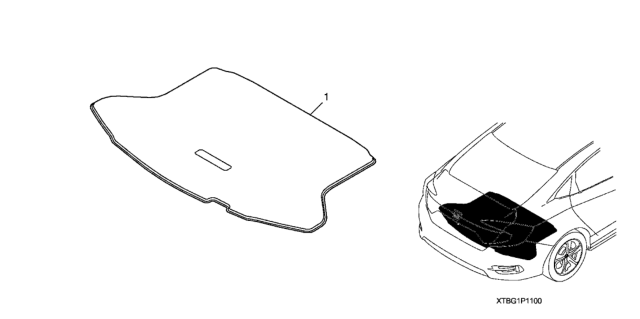 2020 Honda Civic 2 Door EX KA CVT Trunk Carpet Mat Diagram