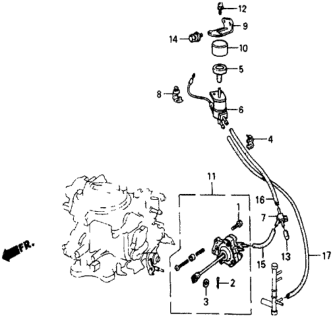 1987 Honda Civic 5 Door 4WD KA 5MT A/C Valve - Tubing (Keihin) Diagram