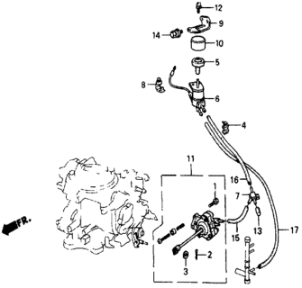 1987 Honda Civic A/C Valve - Tubing (Keihin) Diagram