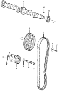 1982 Honda Accord Camshaft Diagram for 14110-PC1-902