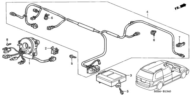 2000 Honda Odyssey SRS Unit Diagram