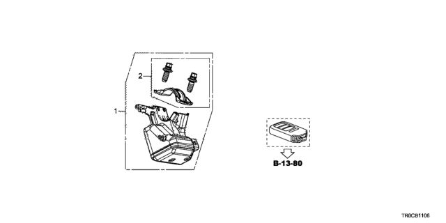 2014 Honda Civic Holder Set, Column Diagram for 06352-T6P-H01