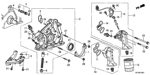 2012 Honda Accord Oil Pump (V6) Diagram