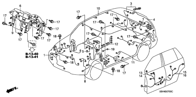 2006 Honda Pilot Wire Harness, Instrument Diagram for 32117-STW-A10