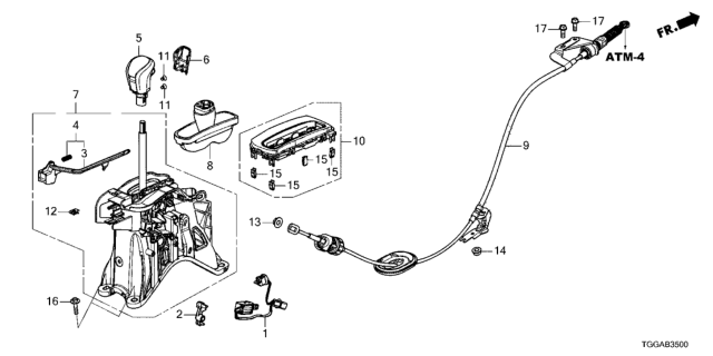 2021 Honda Civic Select Lever Diagram