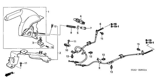 2003 Honda Civic 4 Door LX (SIDE SRS) KA 5MT Parking Brake Diagram