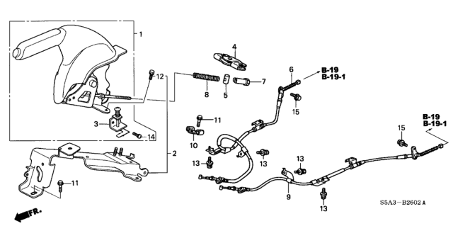 2003 Honda Civic Wire B, Driver Side Parking Brake Diagram for 47560-S5A-N01