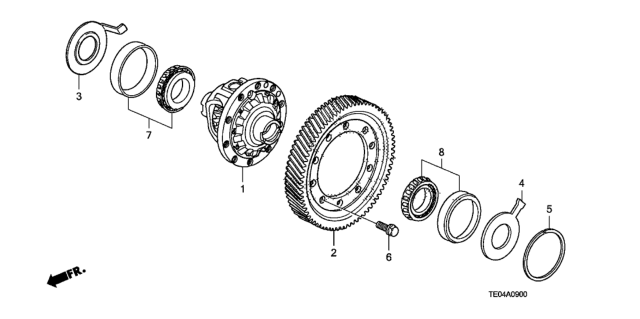 2011 Honda Accord 2 Door EX KA 5AT AT Differential (L4) Diagram