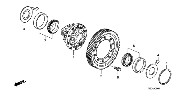 2009 Honda Accord Gear, Final Driven Diagram for 41233-RH3-020