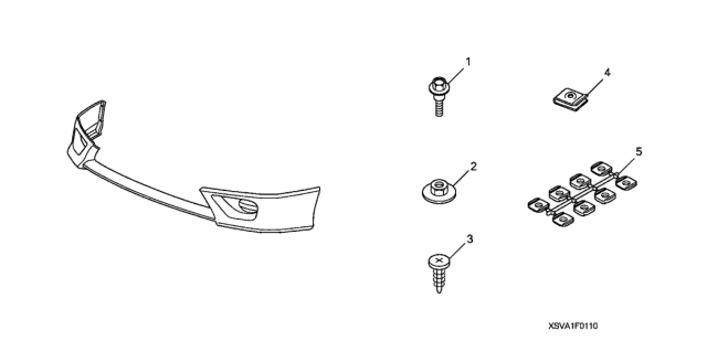 Spoiler, Front Under (Fiji Blue Pearl) Diagram for 08F01-SVA-151