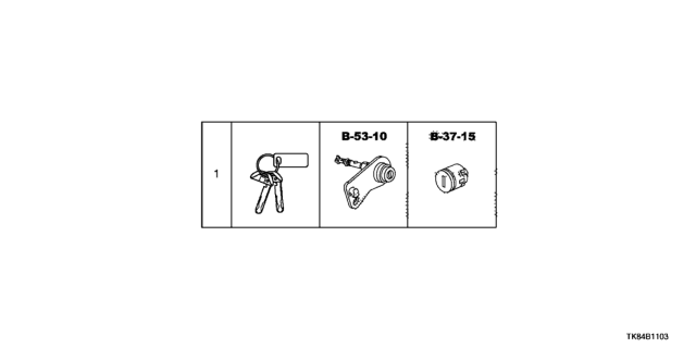 2015 Honda Odyssey Cylinder Set, Key Diagram for 06350-TK8-A41