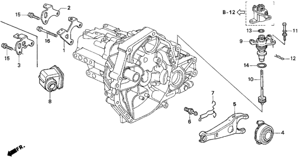 1994 Honda Del Sol 2 Door S KA 5MT MT Clutch Release (S,SI) Diagram